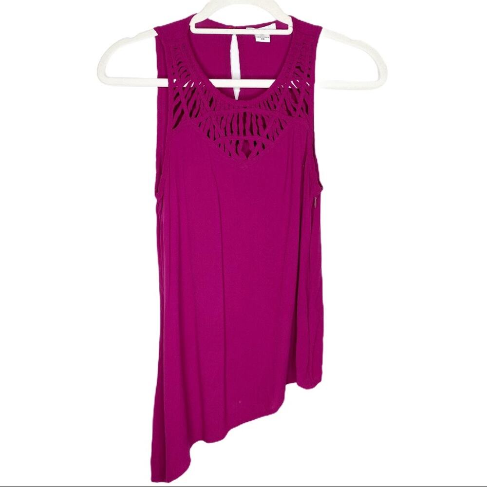 Bar III Pink Sleeveless Asymmetrical Tank Top Shirt Size XS